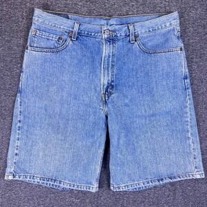 Levis 550 Shorts Mens 36 Relaxed Fit Blue Denim Jean Med Wash Bermuda Casual Dad